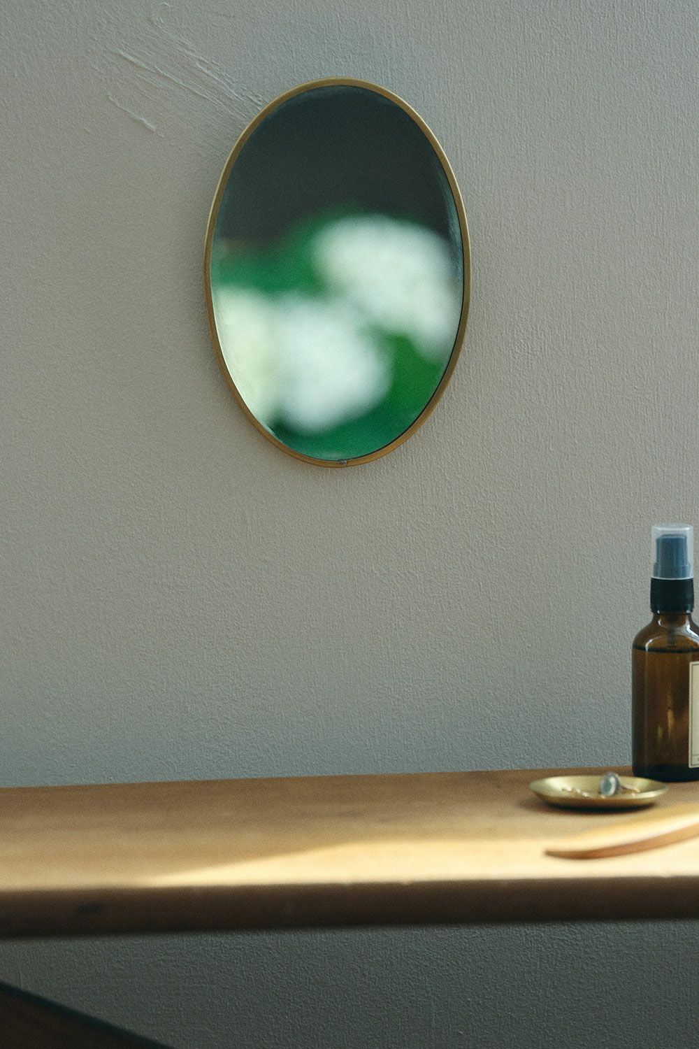 BRASS FRAMED MIRROR OVAL