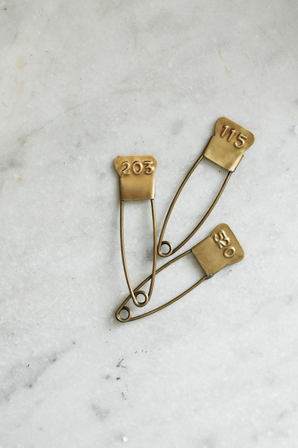 fog linen work - BRASS NUMBER PIN (Set of 5)
